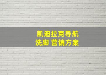 凯迪拉克导航洗脚 营销方案